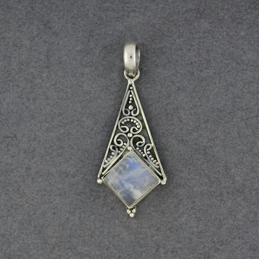 Moonstone Detailed Drop Pendant