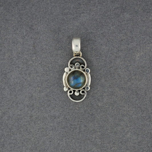 Labradorite Swirls and Dots Pendant