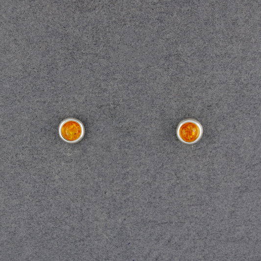 Amber Small Circle Post Earrings