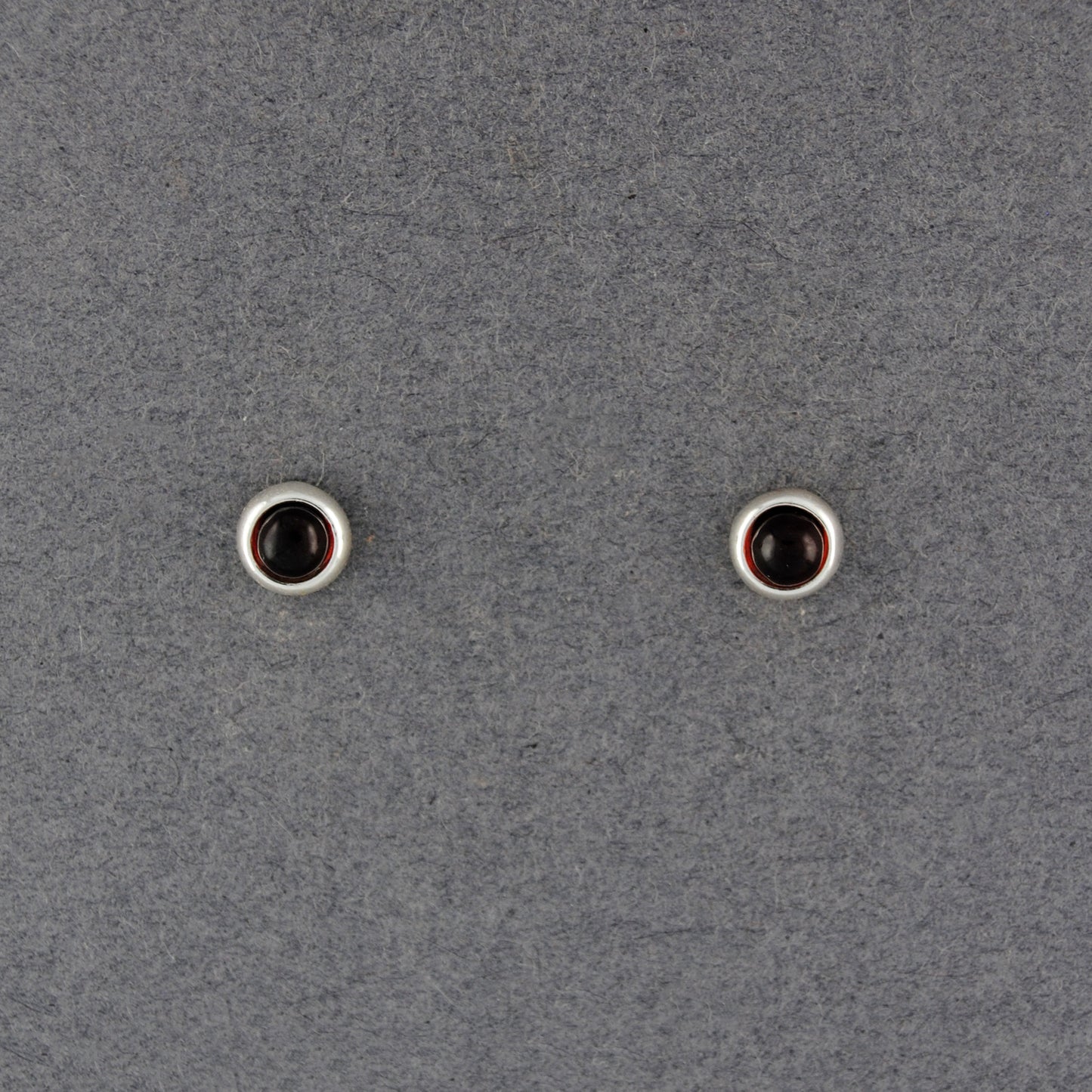 Cherry Amber Small Circle Post Earrings