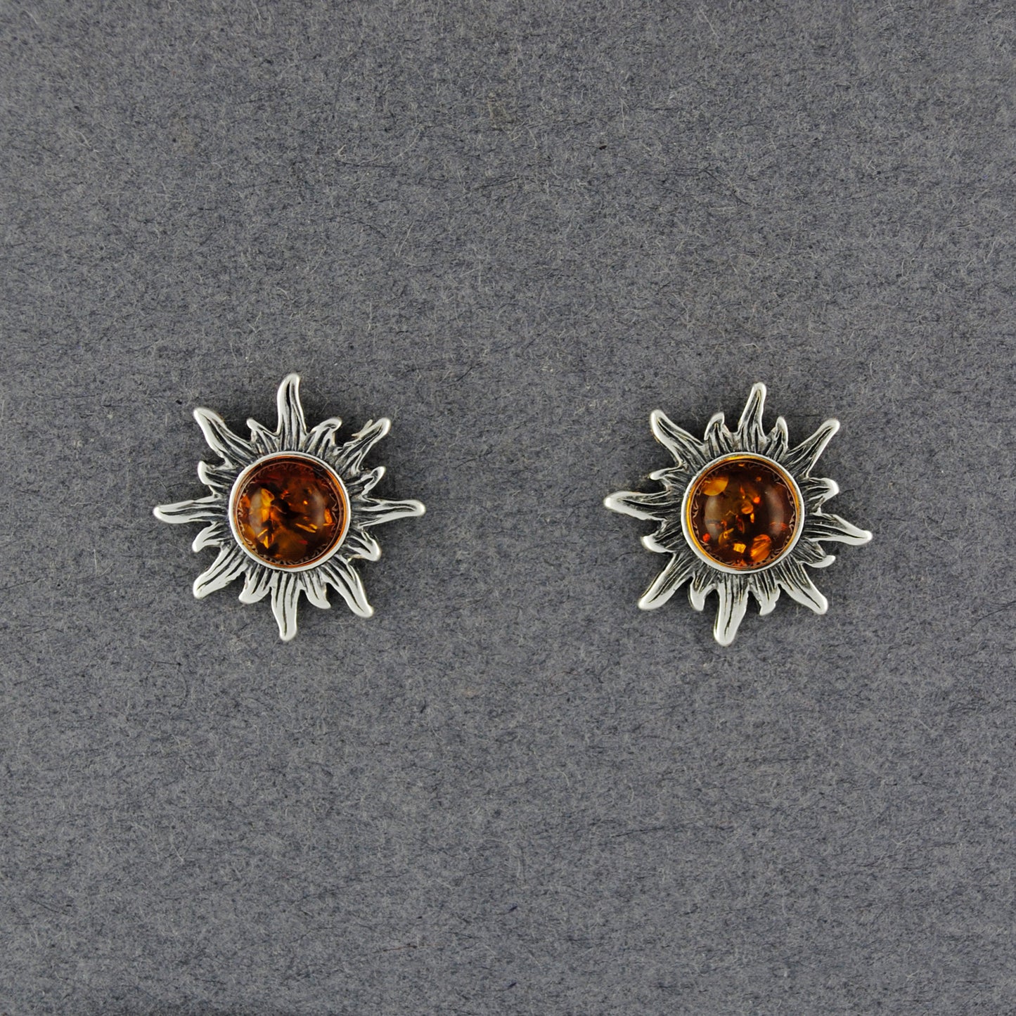 Amber Medium Sun Post Earrings