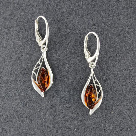 Amber Detailed Marquis Earrings