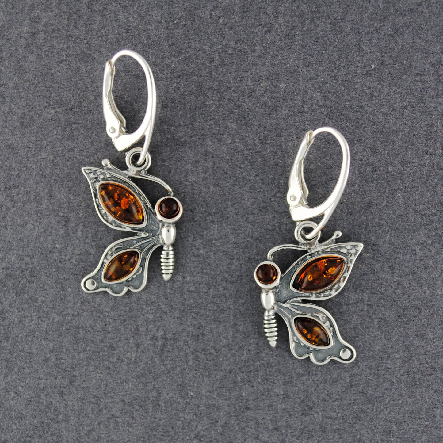 Amber Folded Butterfly Earrings