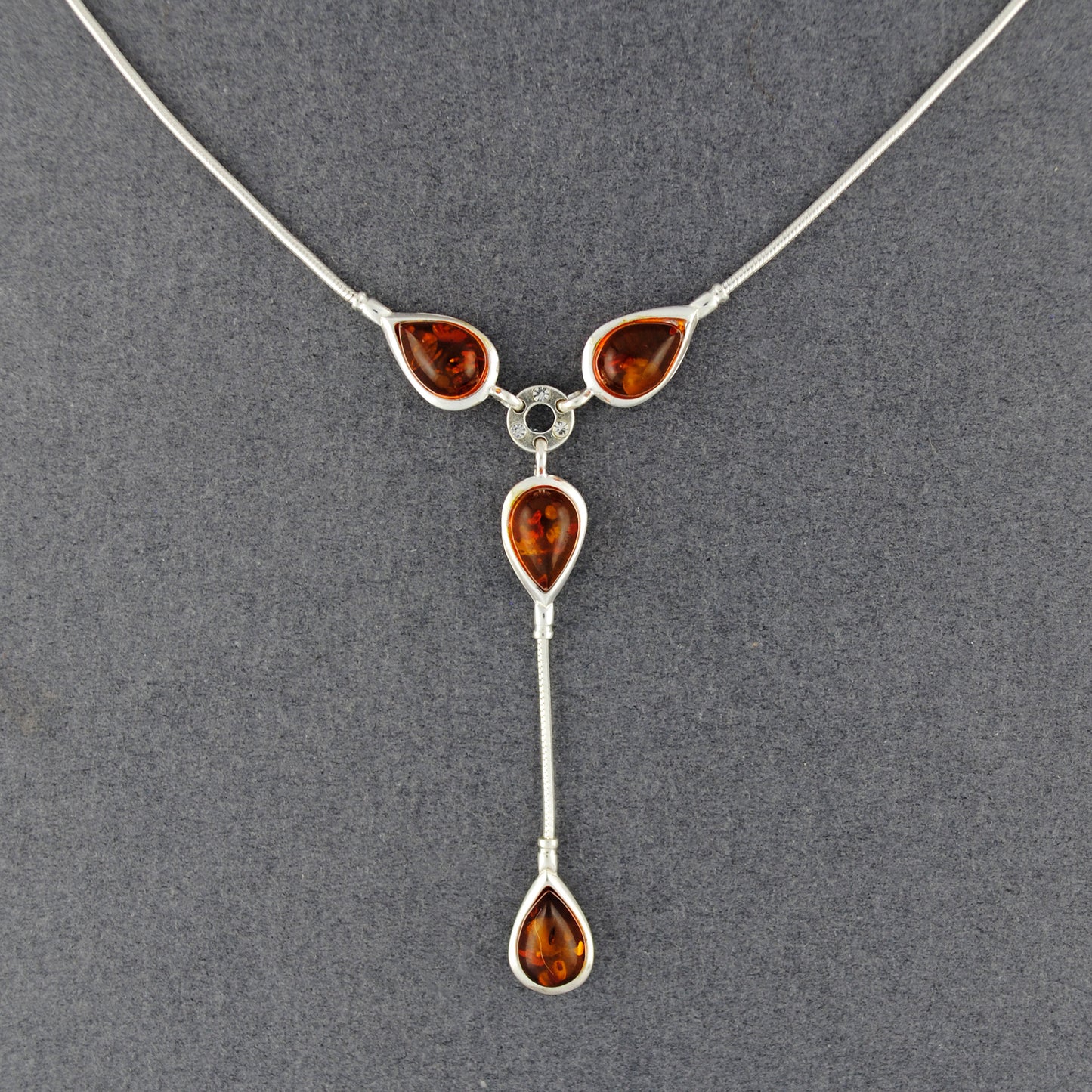 Amber Teardrops Necklace