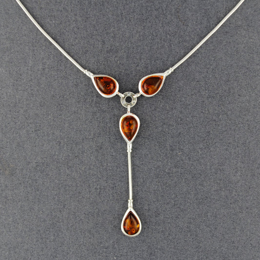 Amber Teardrops Necklace