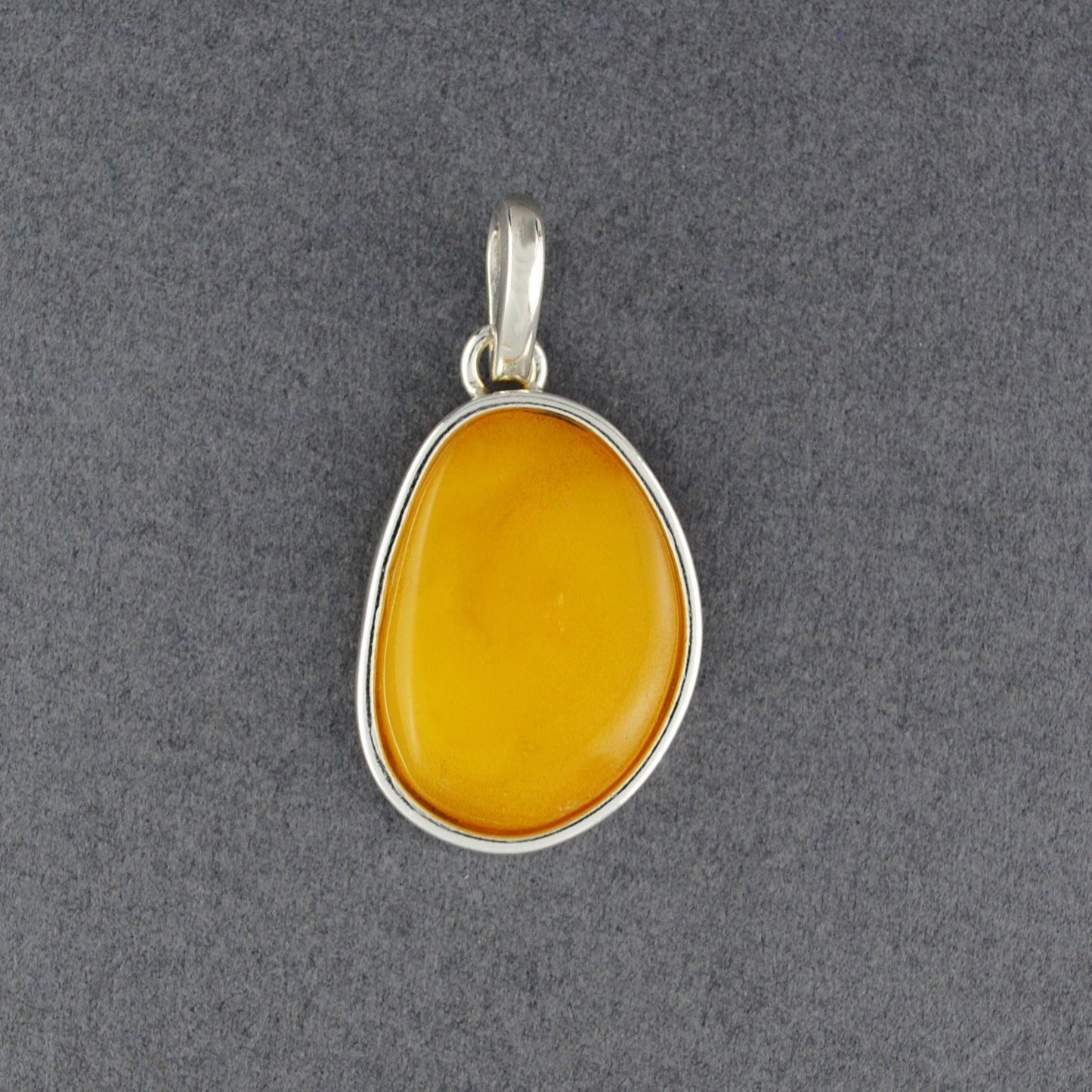 Yellow Amber Oval Pendant