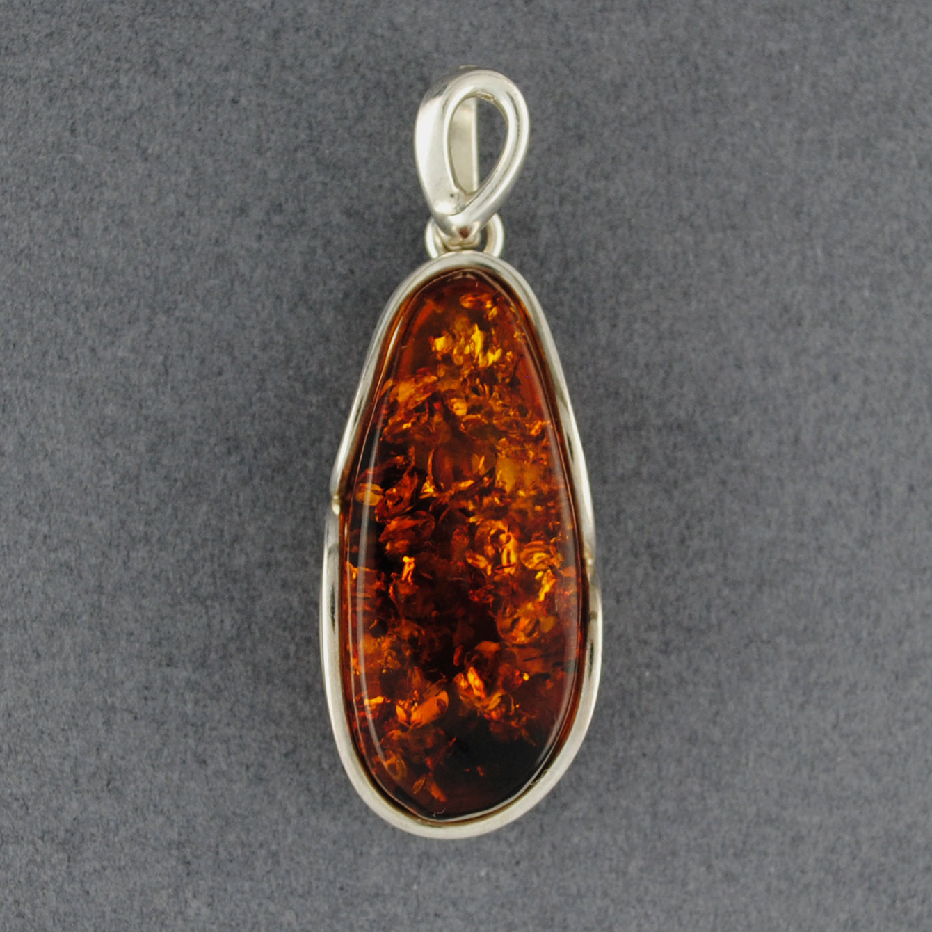 Amber Long Oval Pendant