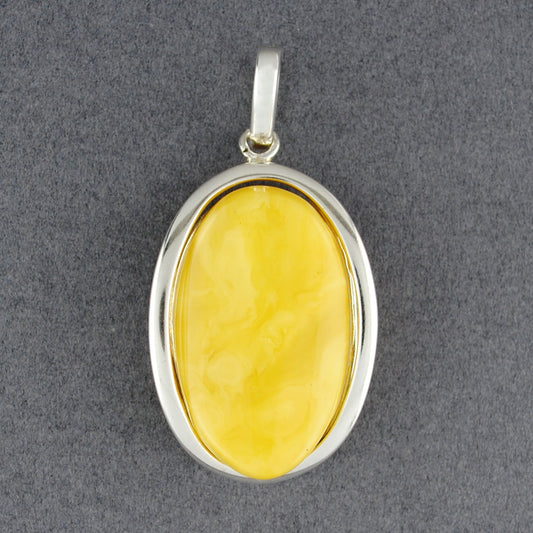 Butterscotch Amber Floating Oval Pendant