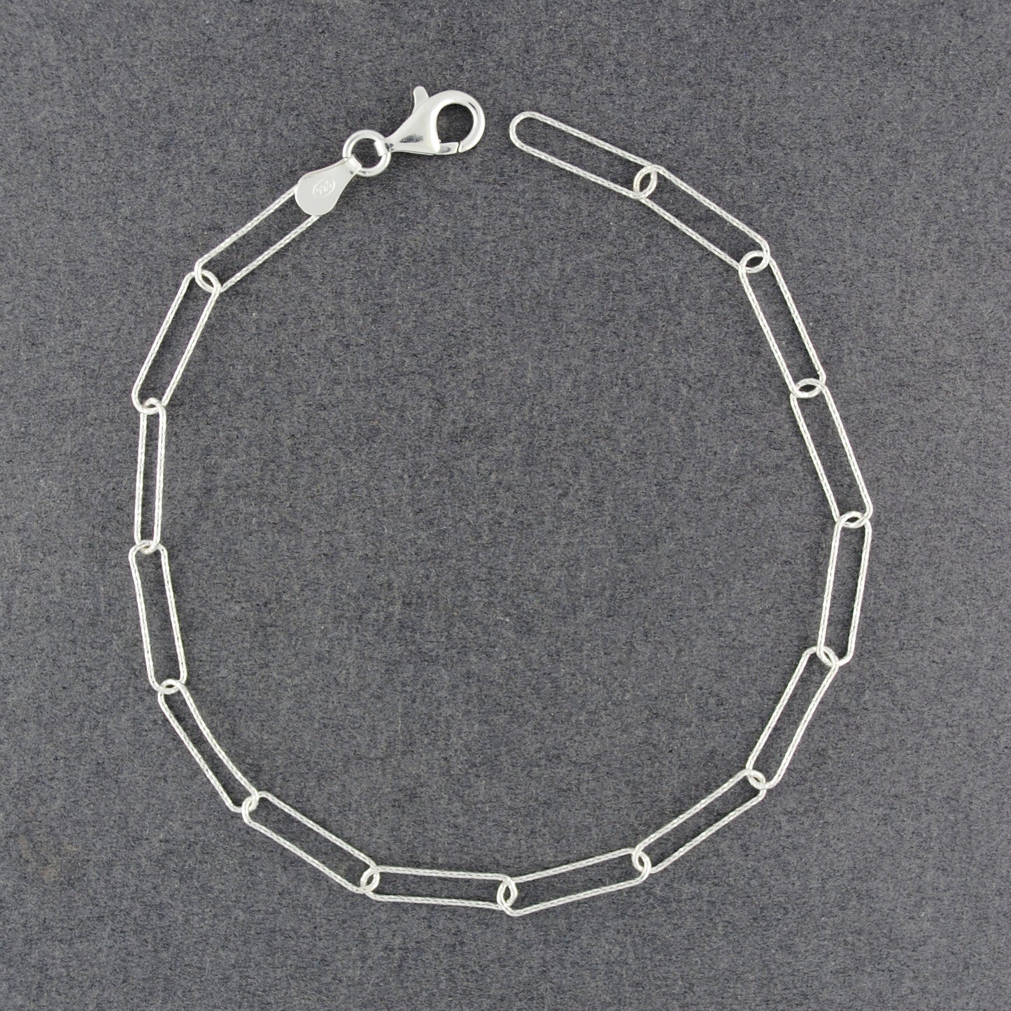 Sterling Silver Paper Clip Anklet