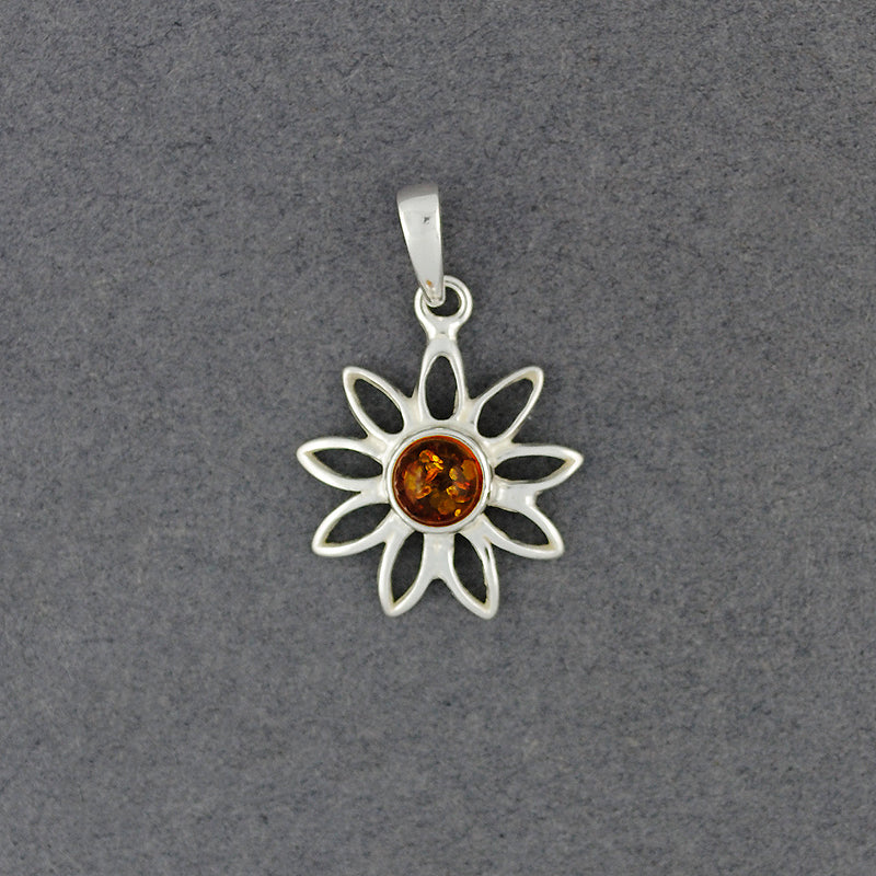 Amber Daisy Pendant