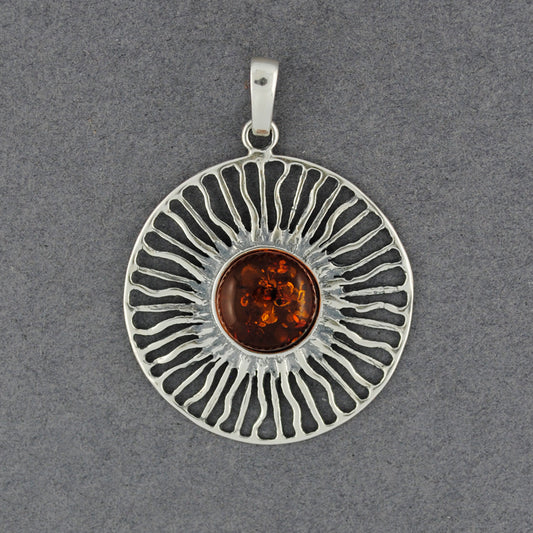 Amber Large Sun Pendant