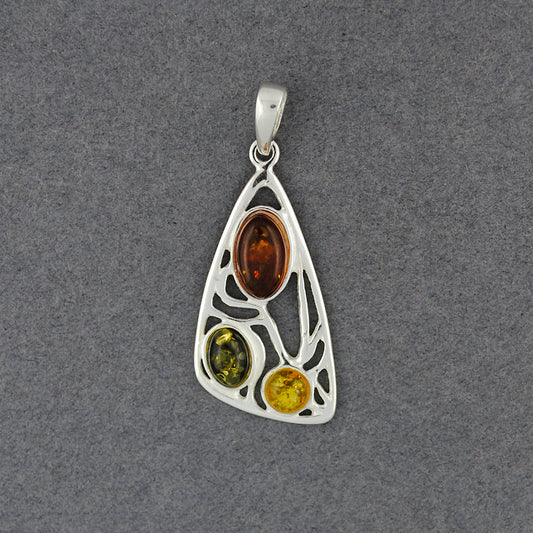 Amber Multi Color Triangle Pendant