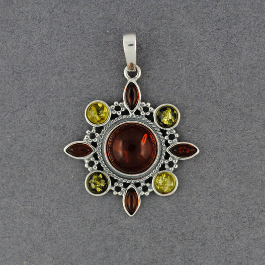 Amber Multi Color Art Deco Pendant