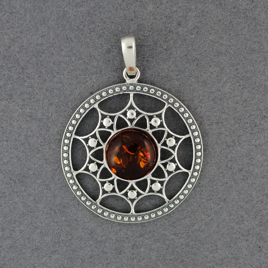 Amber Dream Catcher Pendant