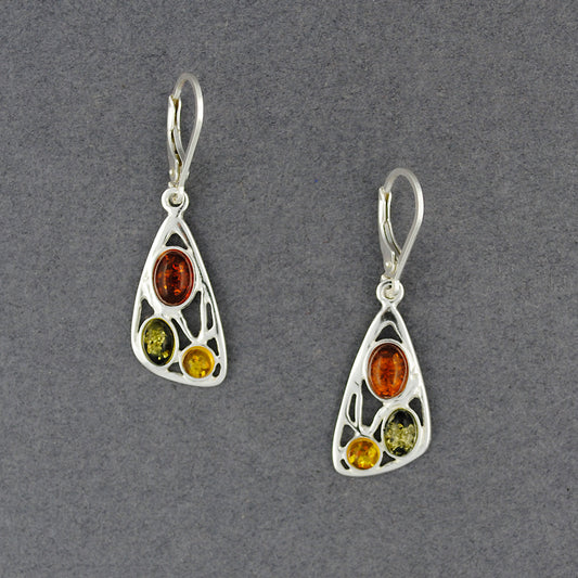 Amber Multi Color Triangle Earrings