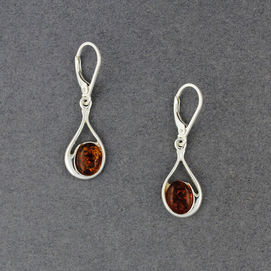 Amber Oval in Teardrop Earrings