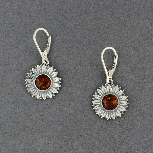 Amber Sunflower Earrings