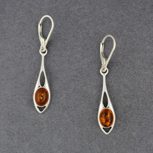 Amber Oval Teardrop Earrings