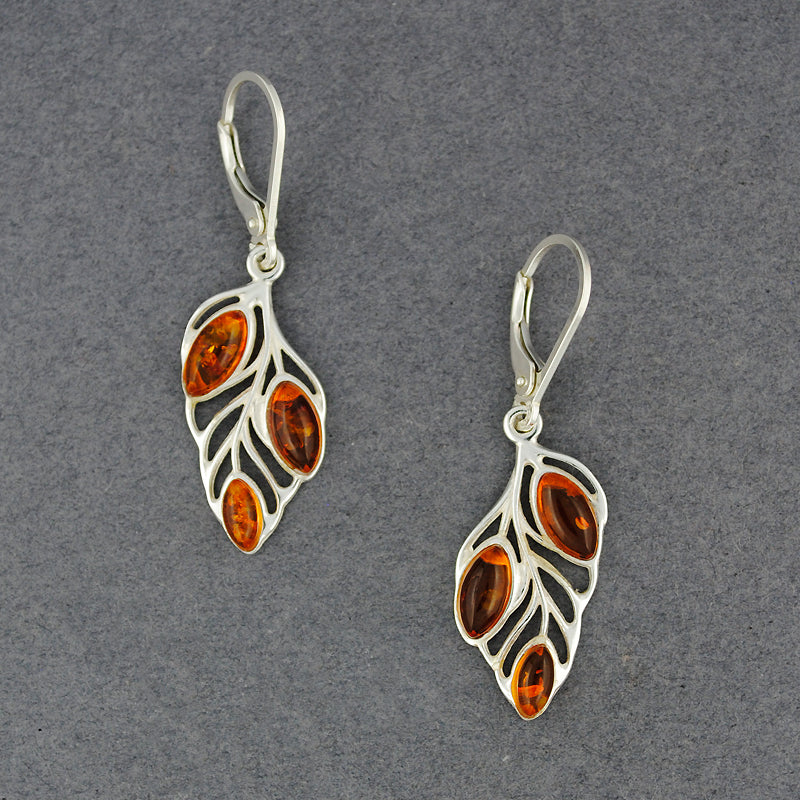 Amber Marquis Leaf Earrings