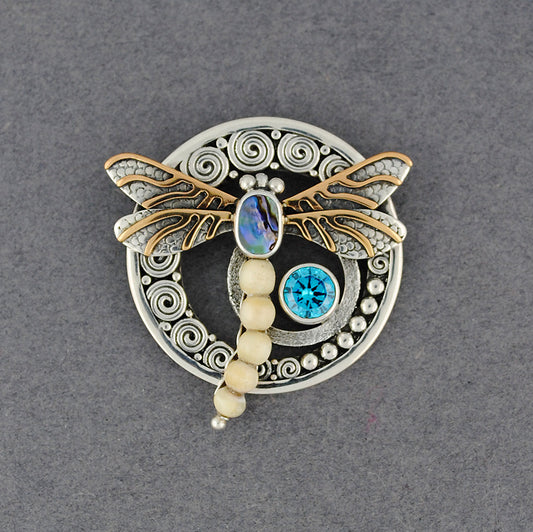 Blue Topaz Dragonfly Pendant