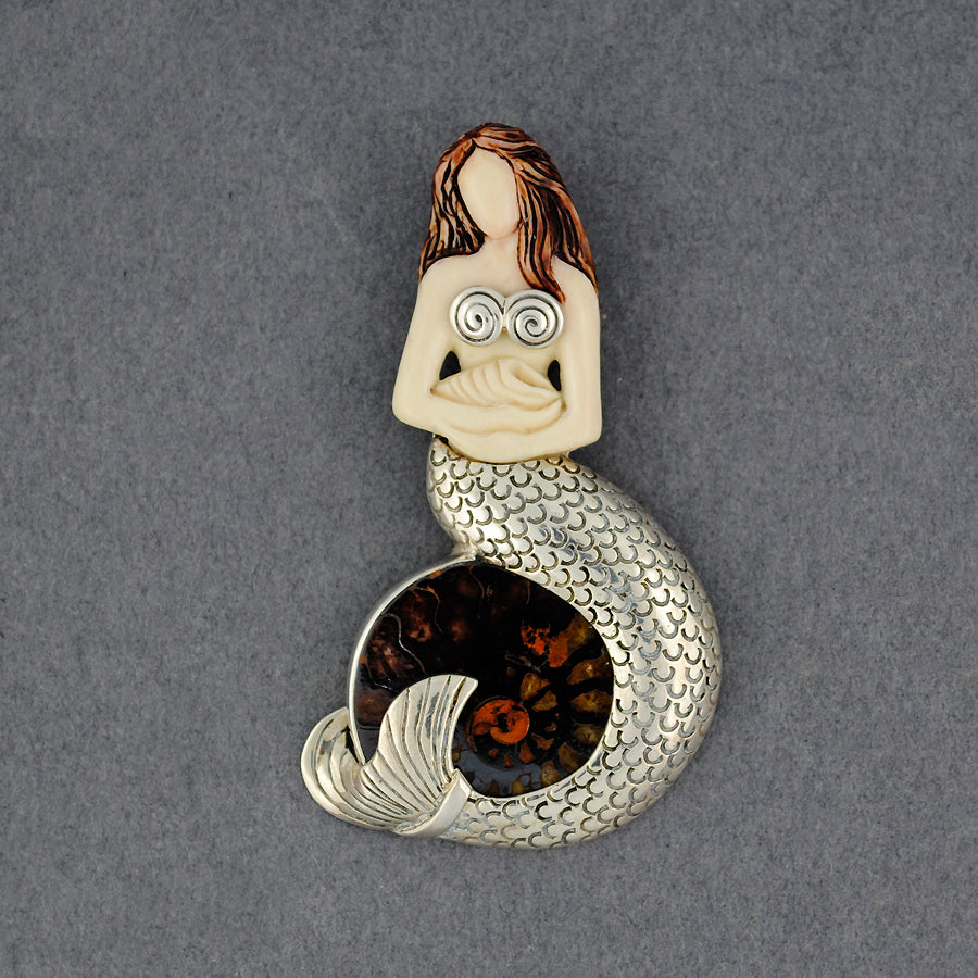 Ammonite Mermaid Pendant