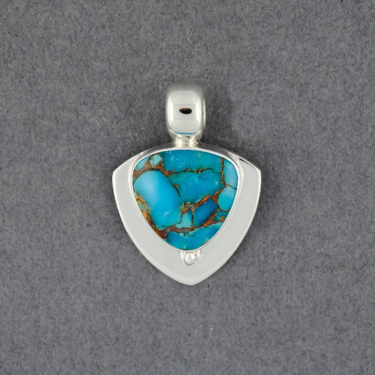 Trillion Turquoise Bronze Pendant