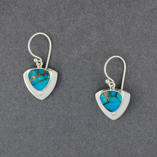Trillion Turquoise Bronze Earrings