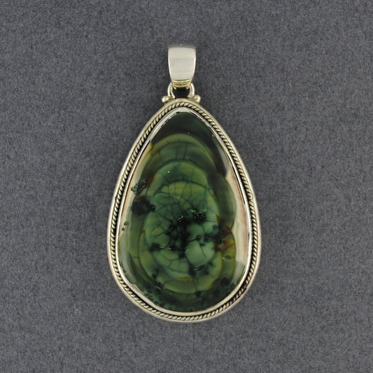Sterling Silver Imperial Jasper Bezel Teardrop Pendant