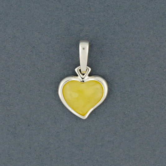 Butterscotch Amber Small Heart Pendant