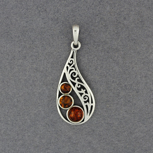 Amber Curved Teardrop Pendant