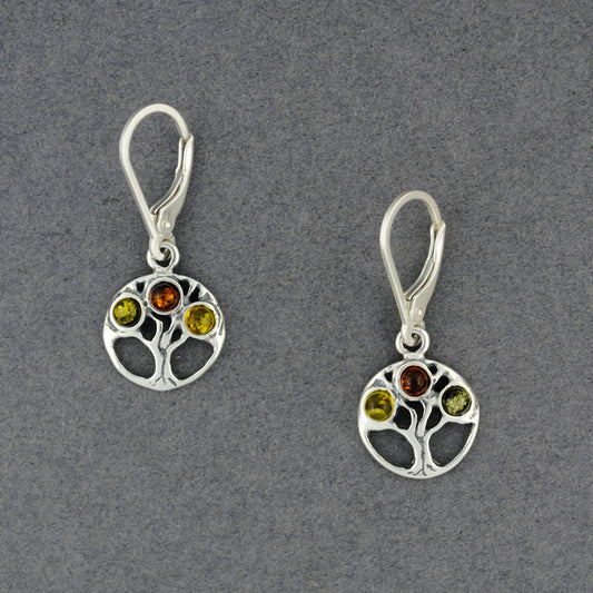 Multi Amber Mini Tree of Life Earrings