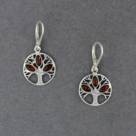 Amber Marquis Tree of Life Earrings