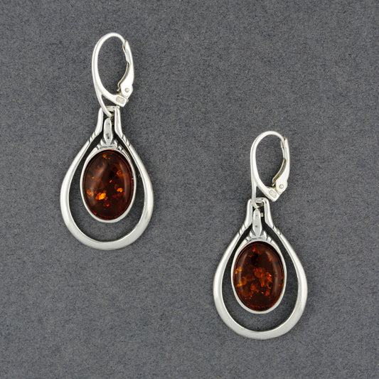 Amber Floating Teardrop Earrings