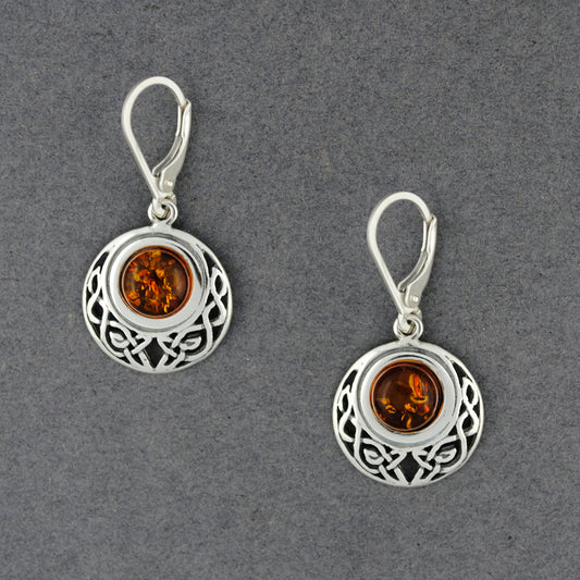 Amber Celtic Circle Earrings