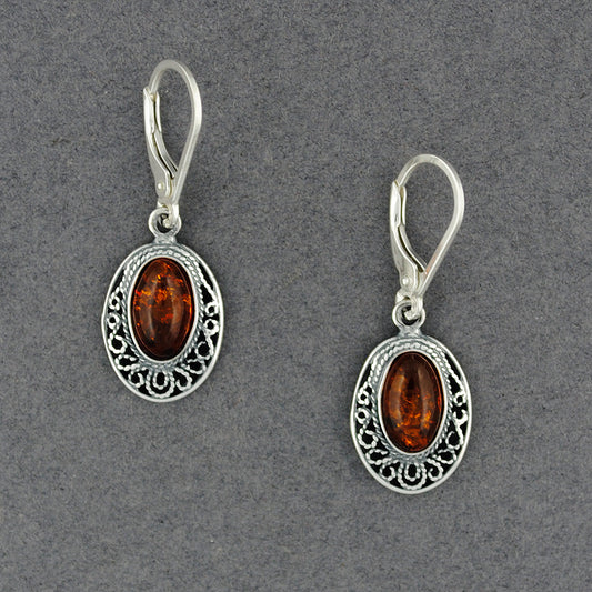 Amber Scroll Border Earrings