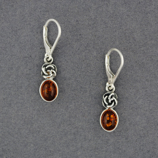 Amber with Rose Earrings