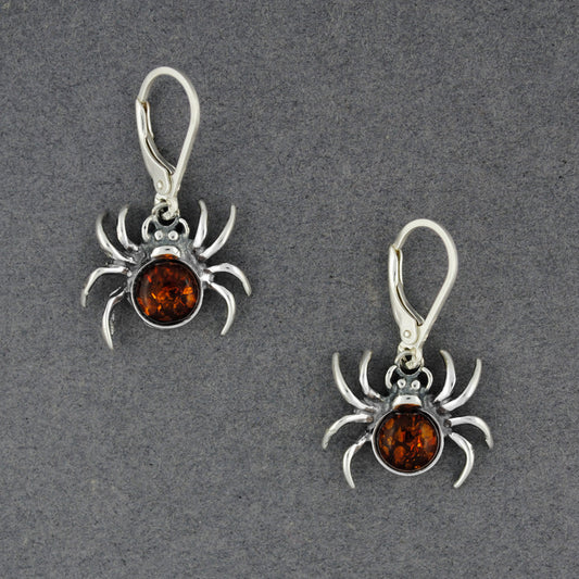 Amber Spider Earrings