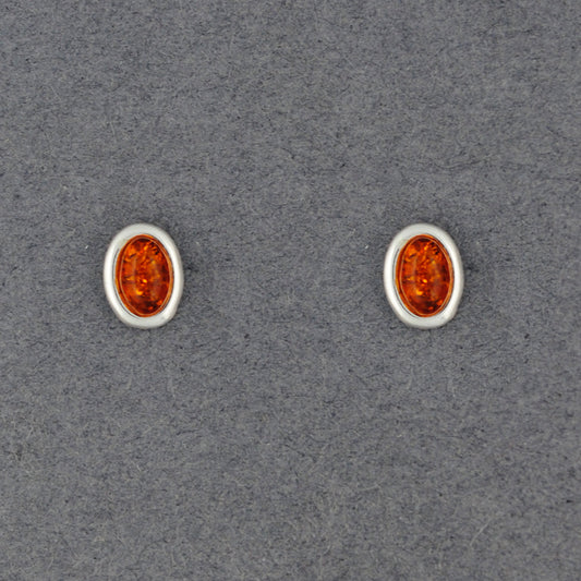 Amber Small Oval Post Earrings