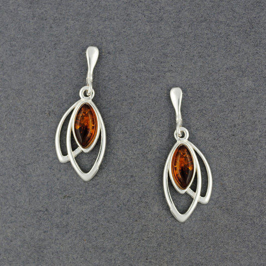 Amber Petals on Post Earrings