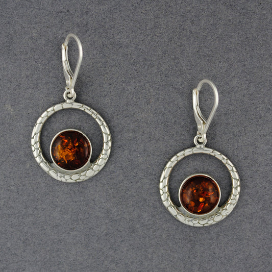 Amber in Detailed Circle Earrings