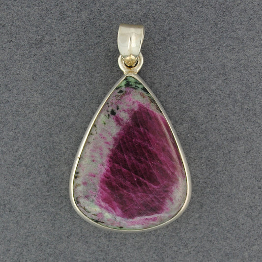 Sterling Silver Ruby Zoisite Teardrop Pendant