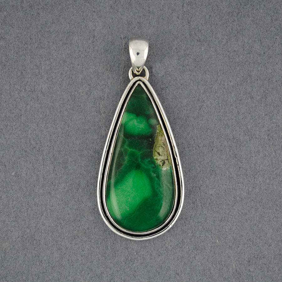 Sterling Silver Variscite Teardrop Pendant