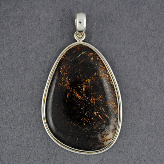 Sterling Silver Astrophylite Angled Drop Pendant