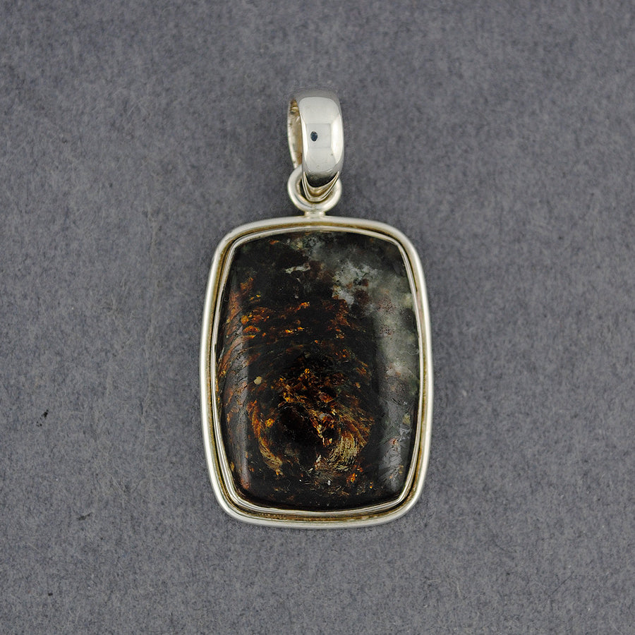 Sterling Silver Astrophylite Rectangle Pendant