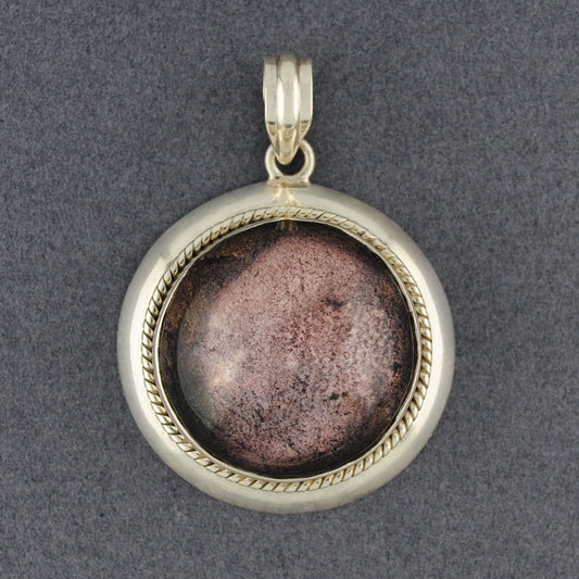 Sterling Silver Lodolite Detailed Border Pendant