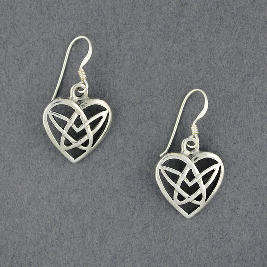 Sterling Silver Large Celtic Heart Earrings