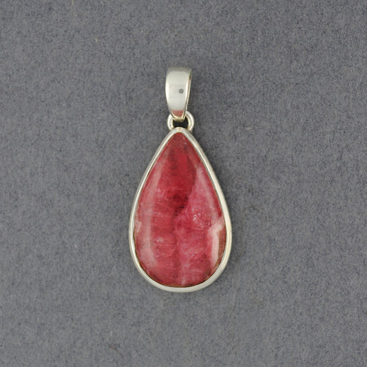 Sterling Silver Rhodochrosite Small Teardrop Pendant