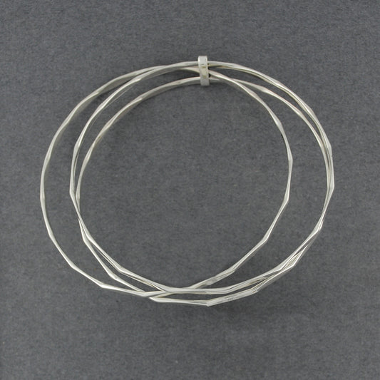 Sterling Silver Triple Flattened Bangle Bracelet