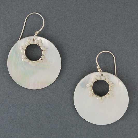 Mother of Pearl Dotted Cutout Earrings