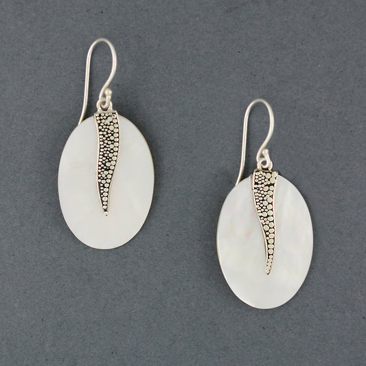 Mother of Pearl Multi Dots Oval Earrings